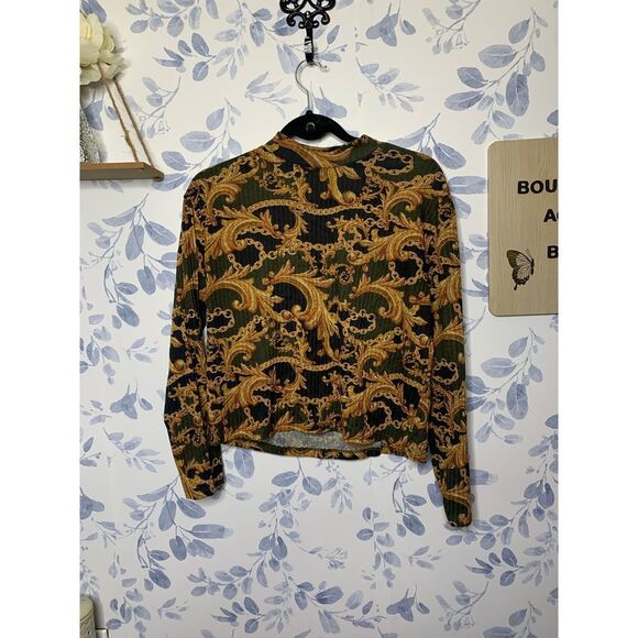 Zara Mock Neck Long Sleeve Top Size Small - Picture 2 of 7